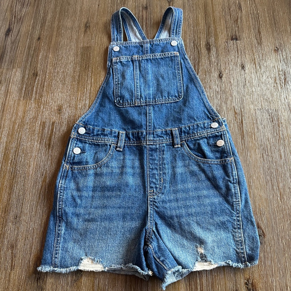 3/27$ Old Navy Kids Blue Denim Jean Shortalls Short Overalls size L (10-12)